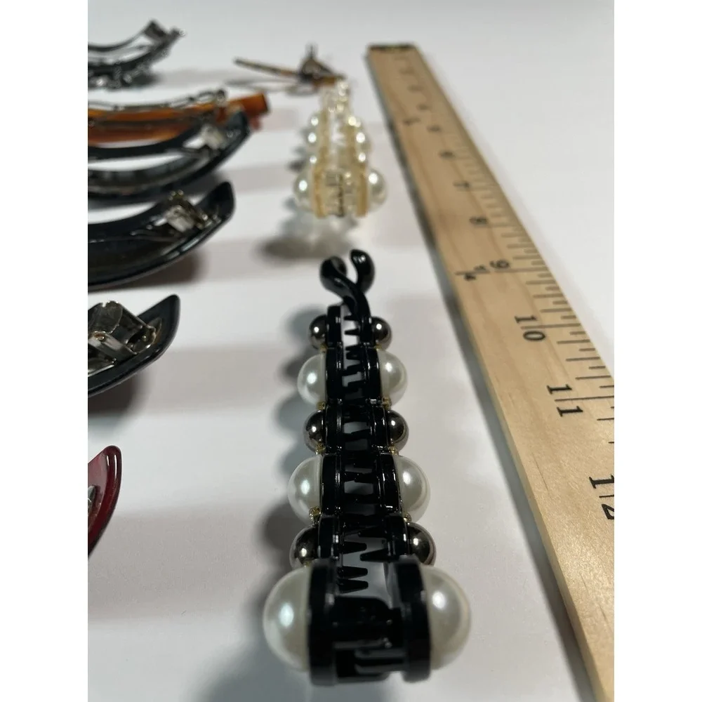 27 Pc Fancy Hair Clips Barrettes Set Colorful Pearl Rhinestone Cute Trendy Lot